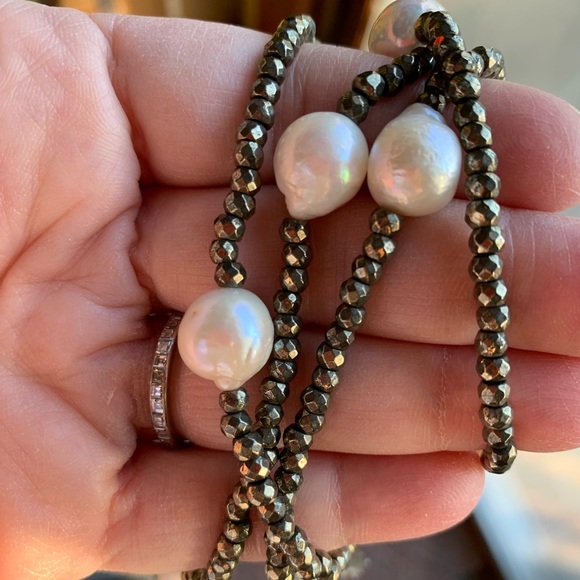 Versatile Pearl and Bronze Beaded Necklace / Bracelet - Picture 4 of 5